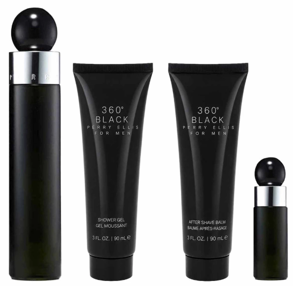 Perry Ellis 360 Black EDT Estuche 4 Piezas 100 ml